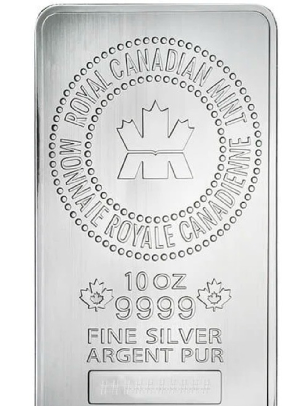Royal Canadian Mint 10 oz Fine Silver Bar - Silver